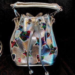 Betsey Johnson Collaboration   with JoJo Siwa  Metallic Bucket Bag.